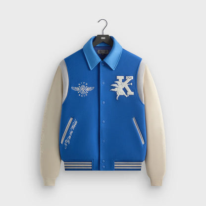 Wool & Microsuede Varsity Jacket
